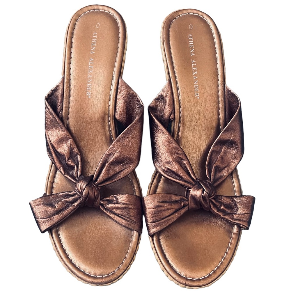 ATHENA ALEXANDER SANDALS BRONZE LEATHER SIZE 10